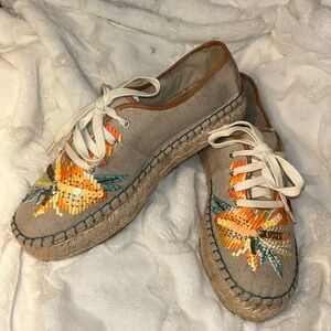 NINE WEST Tropical Sequin Platform Espadrille Shoes